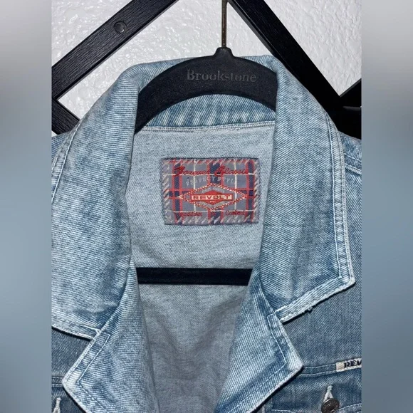 Revolt Denim Vest Large‎ – Vintage Light Wash Jean Vest 100% Cotton Y2K Retro - Picture 3 of 6